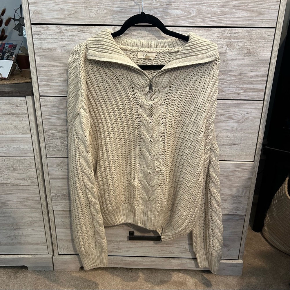 Elan Everest Sweater with a zipper collar and made in our cozy, soft knit - Picture 2 of 6